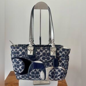 Coach Indigo Denim Tote with Signature “C”